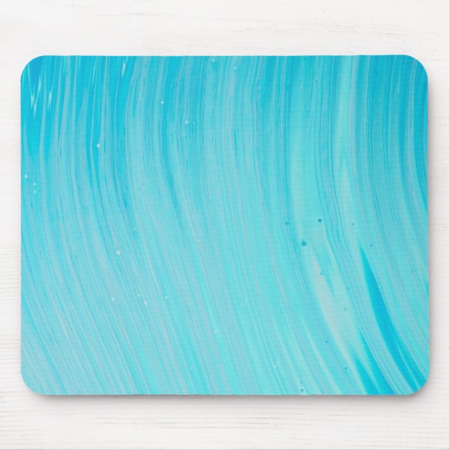 Blue Tube Wave Cool Teal Water Mouse Pad (Front)