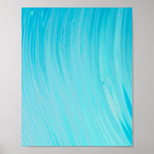 Blue Tube Wave Cool Teal Water Poster