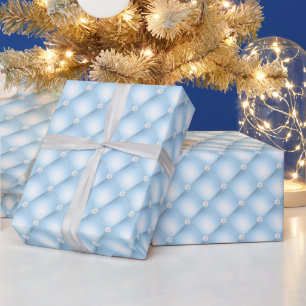 Blue Tufted Pearls Wrapping Paper