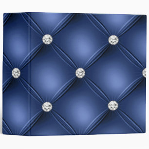 Blue Tufted Small Square Decorative Pattern Binder