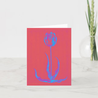 Blue Tulip Botanical Thank you Card