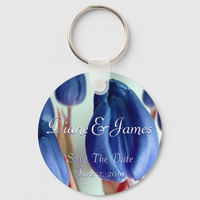 Blue Tulips Keychain (Front)