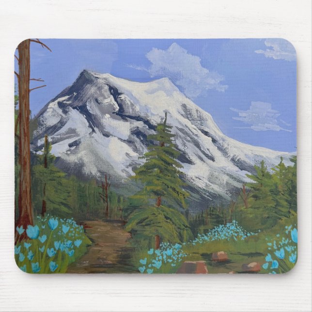 Blue Tulips on a Hike Mouse Pad (Front)
