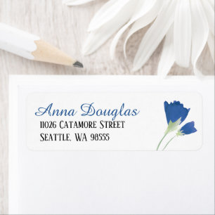 Blue Tulips Return Address Label Sheet