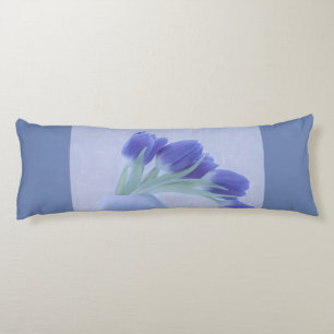 Blue Tulips Still Life Body Pillow