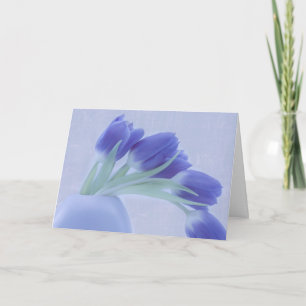 Blue Tulips Still Life Card