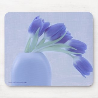 Blue Tulips Still Life Mouse Pad