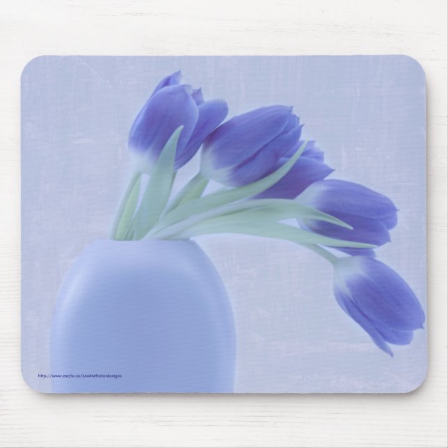 Blue Tulips Still Life Mouse Pad (Front)