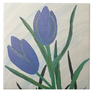 Blue Tulips  Tile