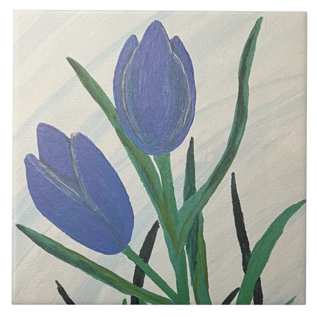Blue Tulips  Tile (Front)
