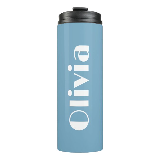 Blue Tumbler Personalized Large Print Letters (Front)