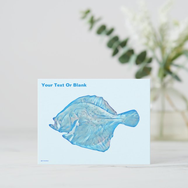 Blue Turbot Postcard (Standing Front)