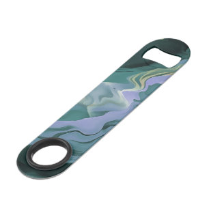 Blue Turbulence Acrylic Pour Abstract Art Bar Key