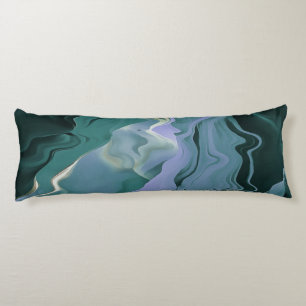 Blue Turbulence Acrylic Pour Abstract Art Body Pillow