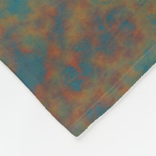 Blue, Turquoise and Rusted Metal Abstrat Fleece Blanket