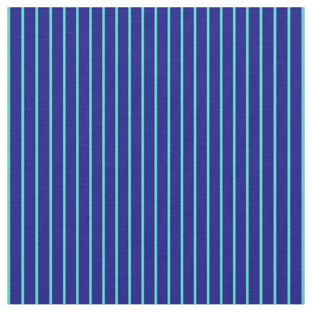 Blue & Turquoise Coloured Pattern of Stripes Fabric (Close Up)