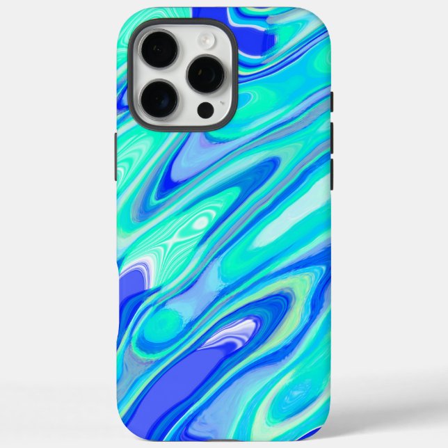 Blue Turquoise Colourful Abstract Marble Texture L Case-Mate iPhone Case (Back)