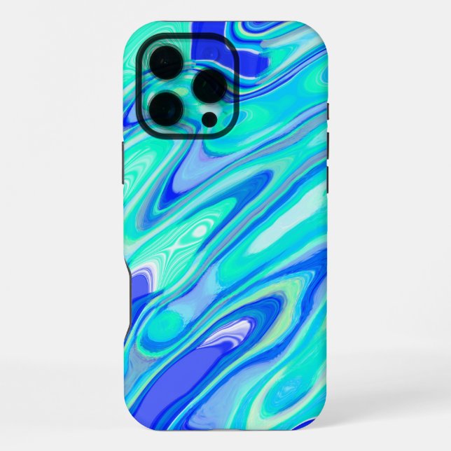 Blue Turquoise Colourful Abstract Marble Texture L iPhone Case (Back)