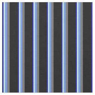 Blue, Turquoise, Cornflower Blue, Dim Grey & Black Fabric