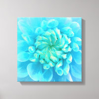 Blue Turquoise Flower in Watercolor