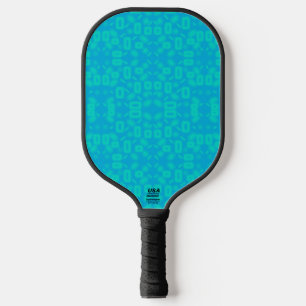Blue Turquoise Frosted Glass Pattern Abstract Art Pickleball Paddle