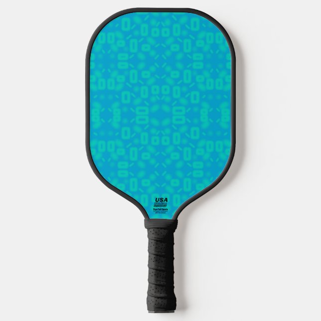 Blue Turquoise Frosted Glass Pattern Abstract Art  Pickleball Paddle (Front)