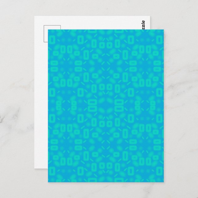 Blue Turquoise Frosted Glass Pattern Abstract Art  Postcard (Front/Back)