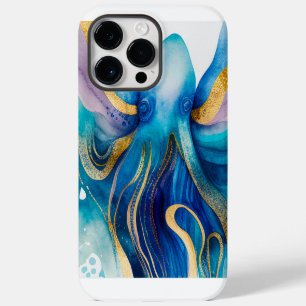 Blue Turquoise Gold Octopus Case-Mate iPhone 14 P Pro Max Case