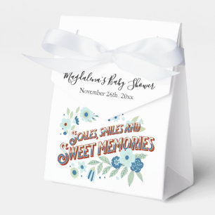 Blue Turquoise Green Flowers Dragon Baby Shower Favor Box