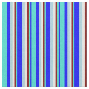 Blue, Turquoise, Maroon, White, and Light Blue Fabric