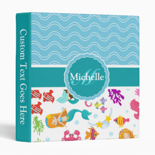 Blue Turquoise Mermaid Binder