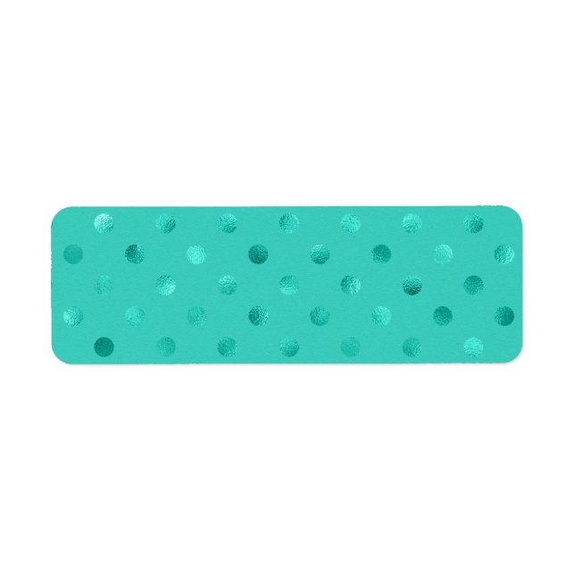 Blue Turquoise Métallurgique Faux Foil Polka Dot A (Devant)