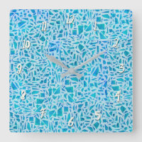 Blue Turquoise Mosaic Glass Tile Modern Chic