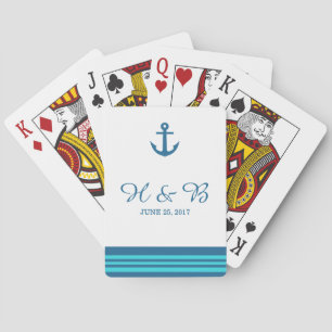 Blue Turquoise Nautical Anchor Playing Cards