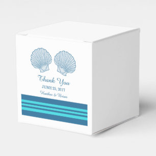 Blue Turquoise Nautical Seashells Favour Boxes