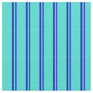 Blue & Turquoise Pattern of Stripes Fabric