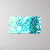 Blue, Turquoise Sea Waves and Bubbles