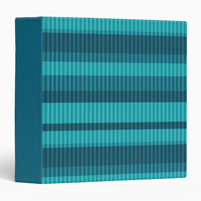 blue turquoise shades striped vertical pattern binder (Front/Spine)