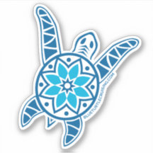 Blue Turtle Cruising Die Cut Turtle