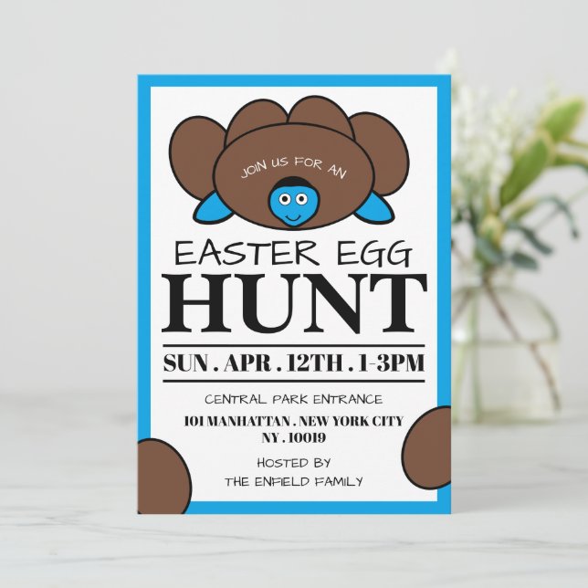 Blue Turtle Egg, Easter Egg Hunt Announcement (Standing Front)