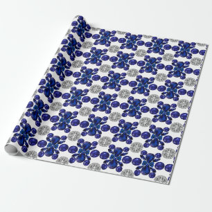 Blue Turtle Pattern Wrapping Paper