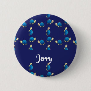 blue turtles 2 inch round button