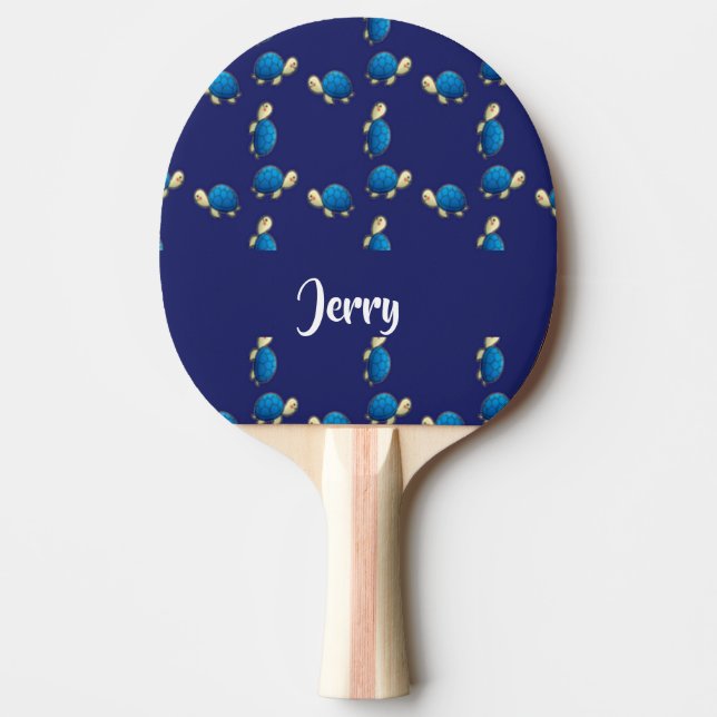 blue turtles ping pong paddle (Front)
