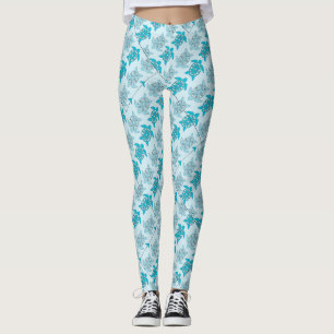 Blue Turtles Swimming Thunder_Cove Leggings