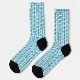 Blue Turtles Swimming Thunder_Cove Socks