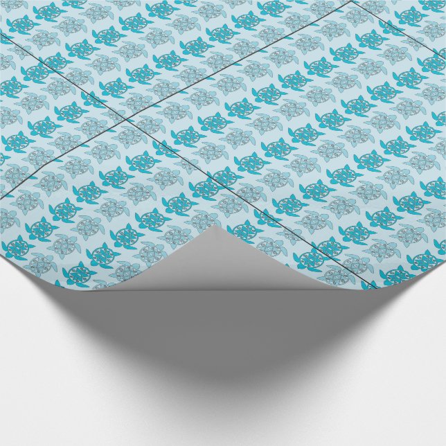 Blue Turtles Swimming Thunder_Cove Wrapping Paper (Corner)