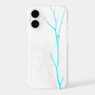 Blue Twig White Concrete Texture iPhone 11 Case