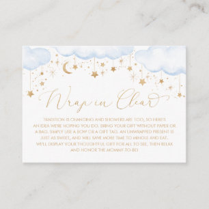 Blue Twinkle Star Baby Display Shower Wrap Clear  Enclosure Card