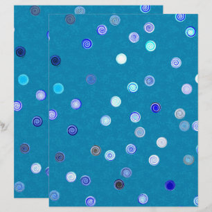 Blue Twisty Polka Dot Spiral 2-Sided Scrap Paper