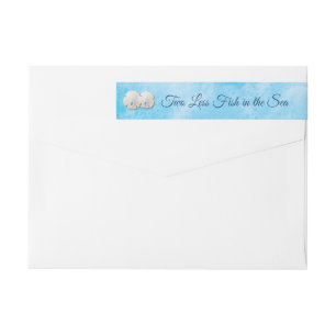 Blue Two Less Fish in the Sea Address Label